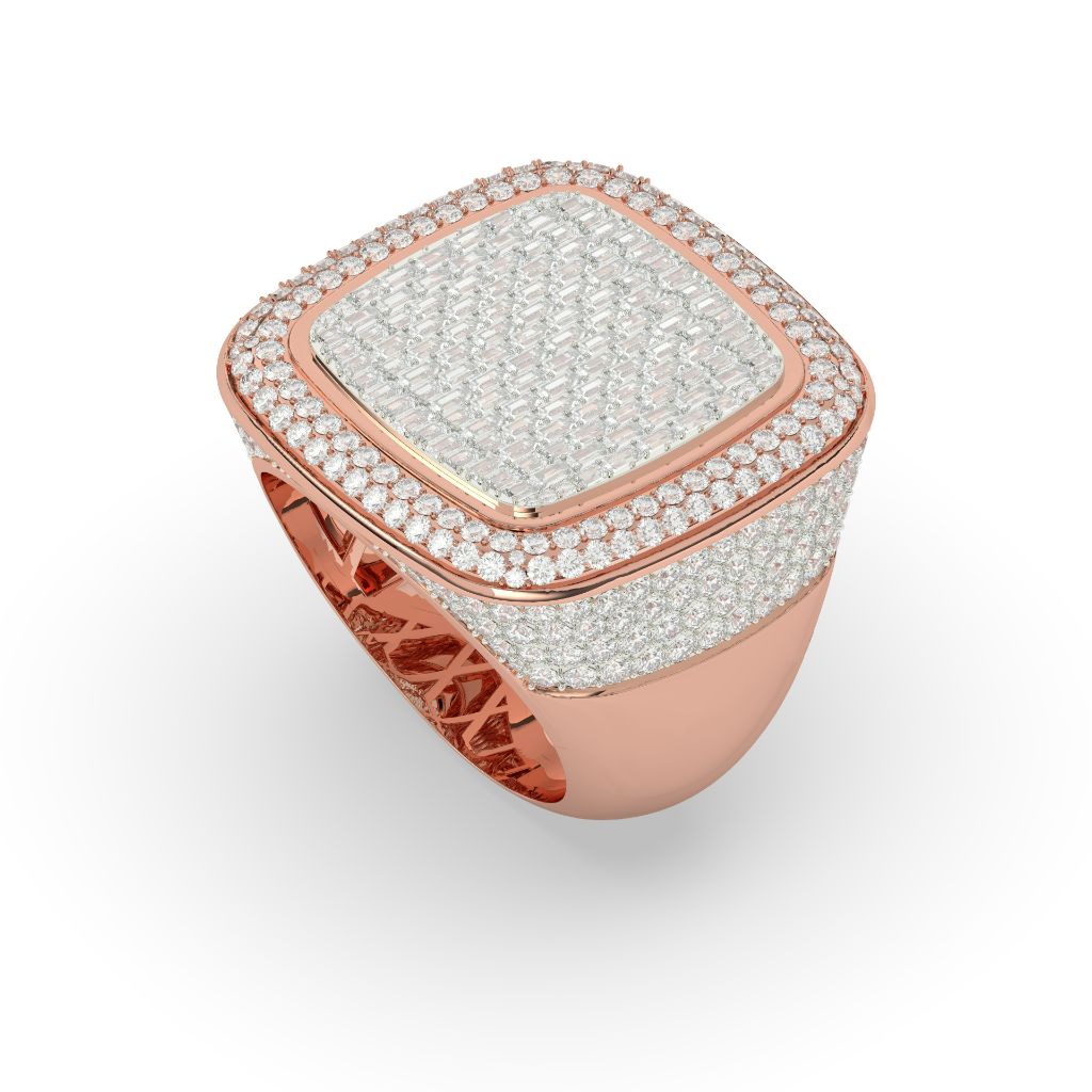 Grid Luxe Cushion Diamond Ring