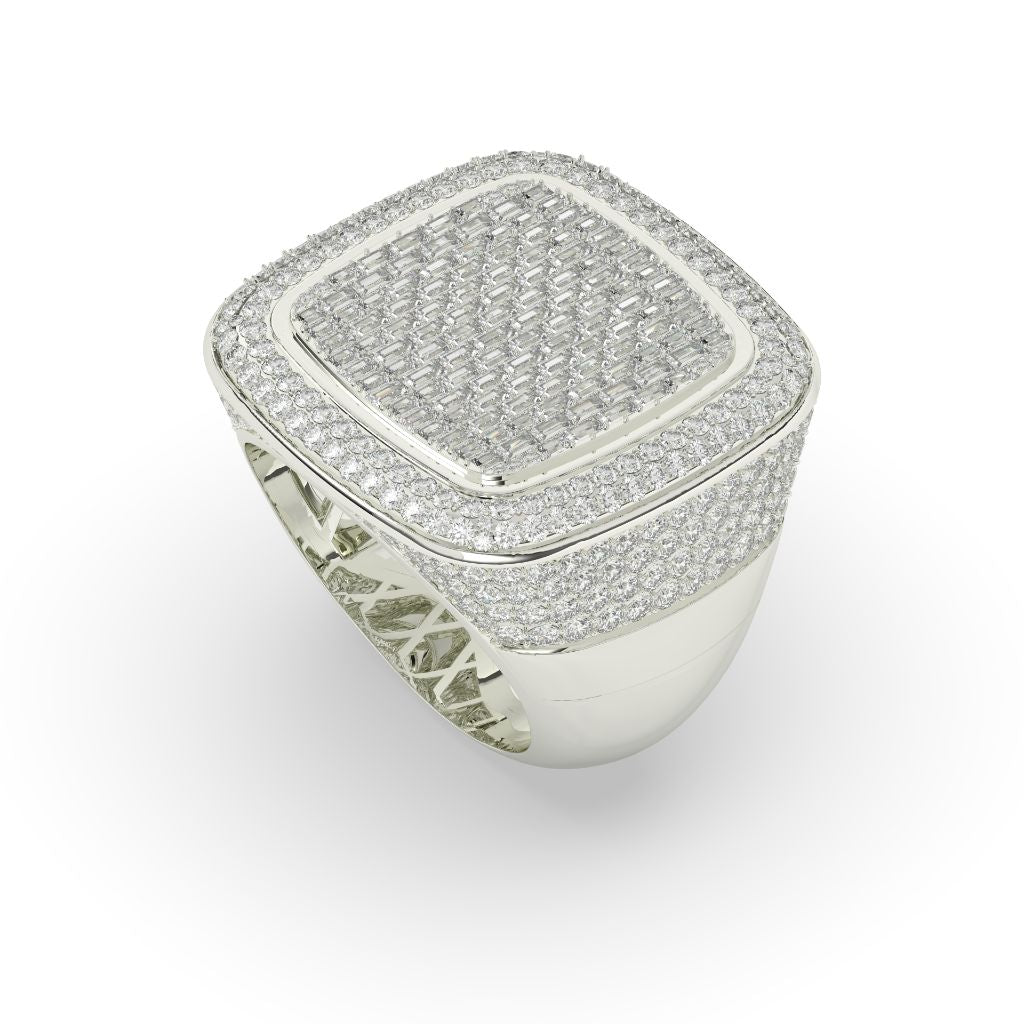 Grid Luxe Cushion Diamond Ring