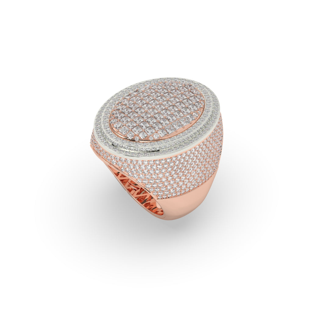 Oval Grid Full Diamond Ring