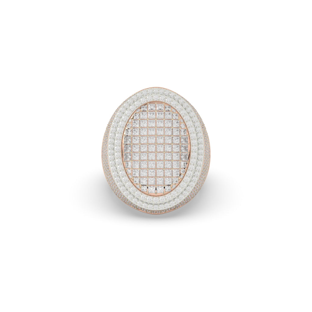 Oval Grid Full Diamond Ring