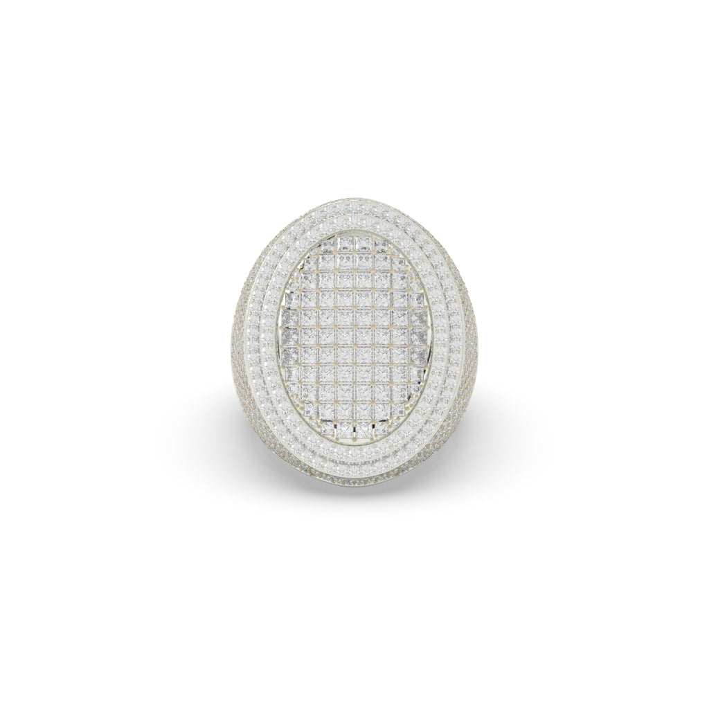Oval Grid Full Diamond Ring