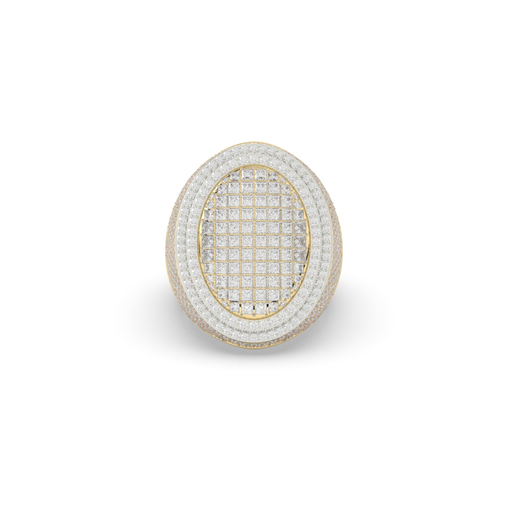 Oval Grid Full Diamond Ring