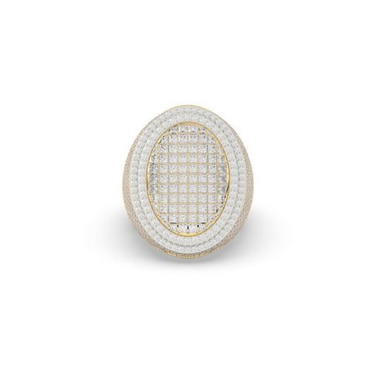 Oval Grid Full Diamond Ring