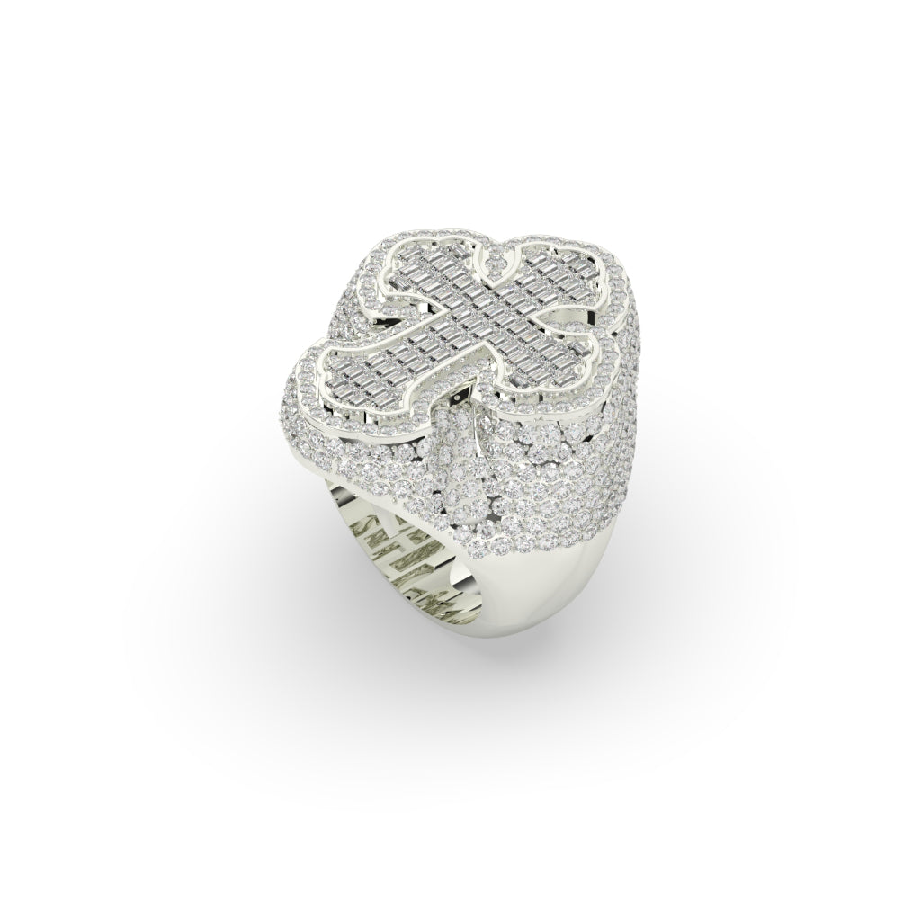 Iced Faith Cross Power Ring