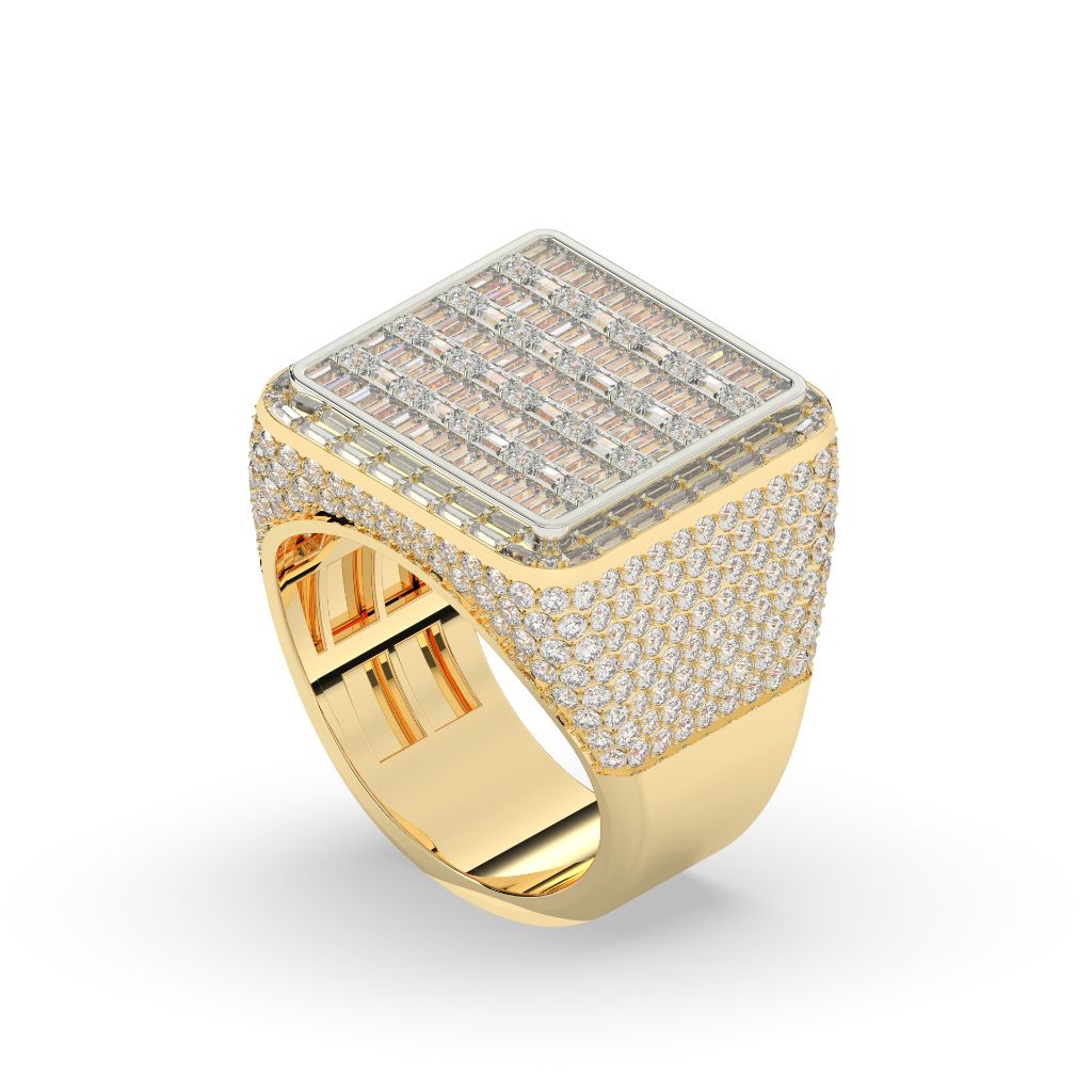 Prestige Grid Baguette Gold Ring