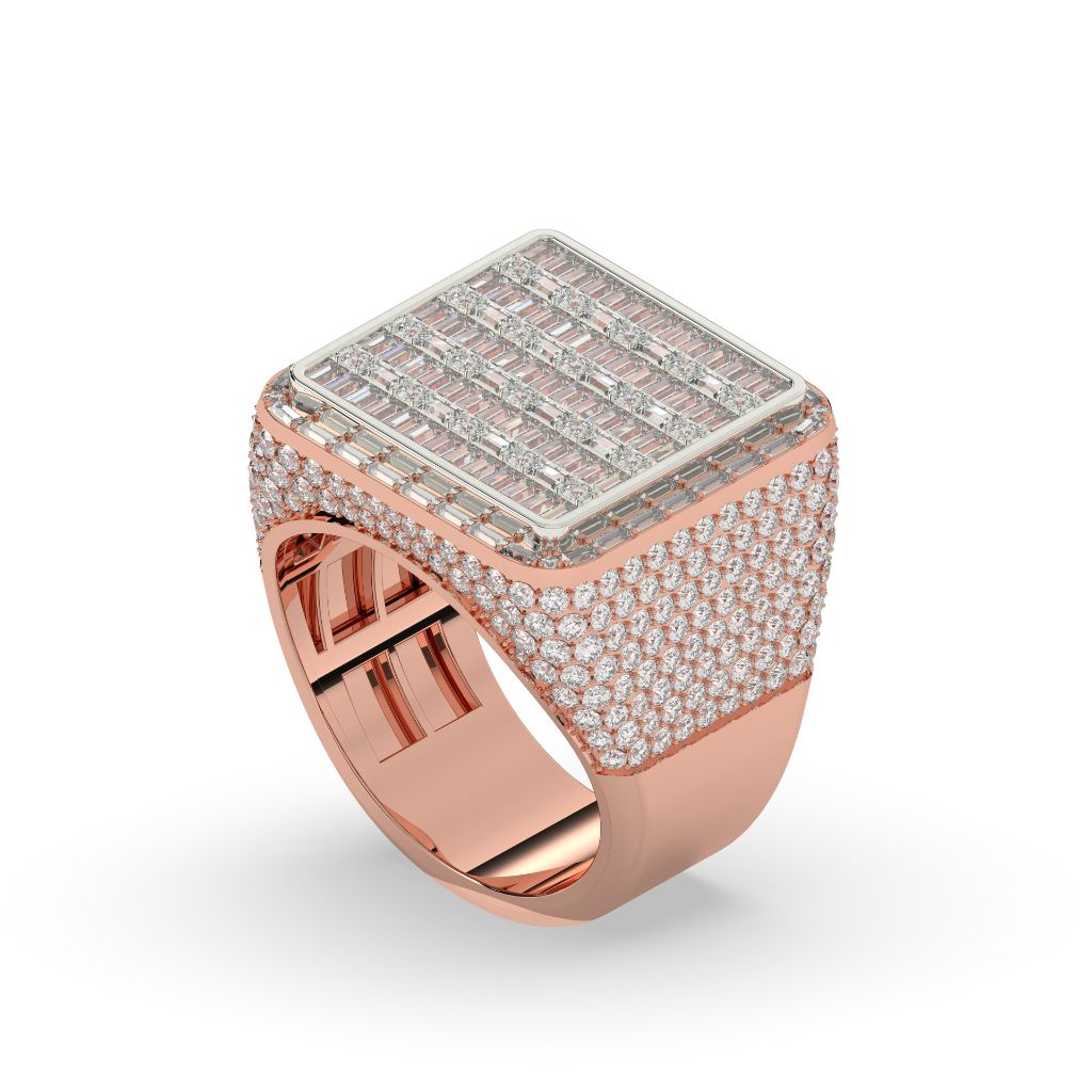 Prestige Grid Baguette Gold Ring