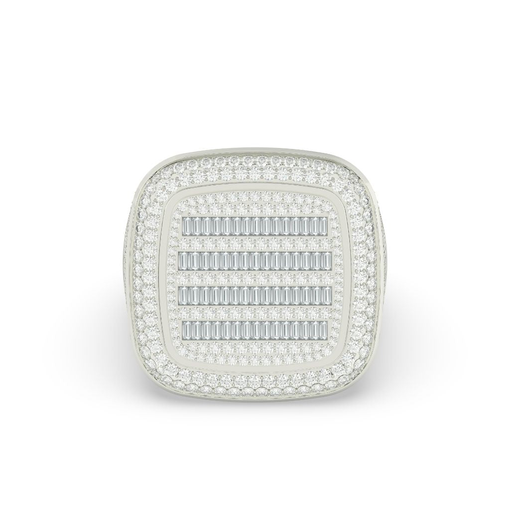 Square Frame Baguette Diamond Ring