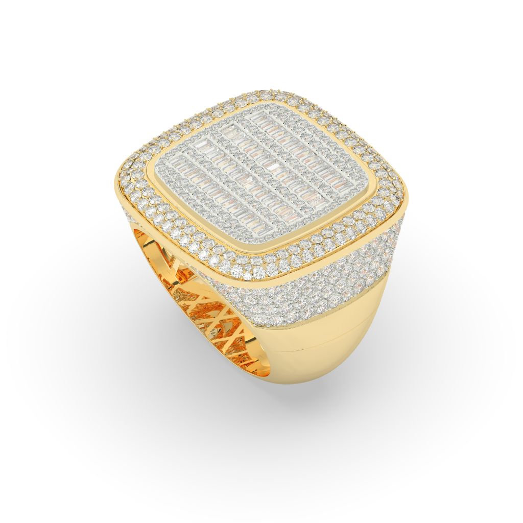 Square Frame Baguette Diamond Ring