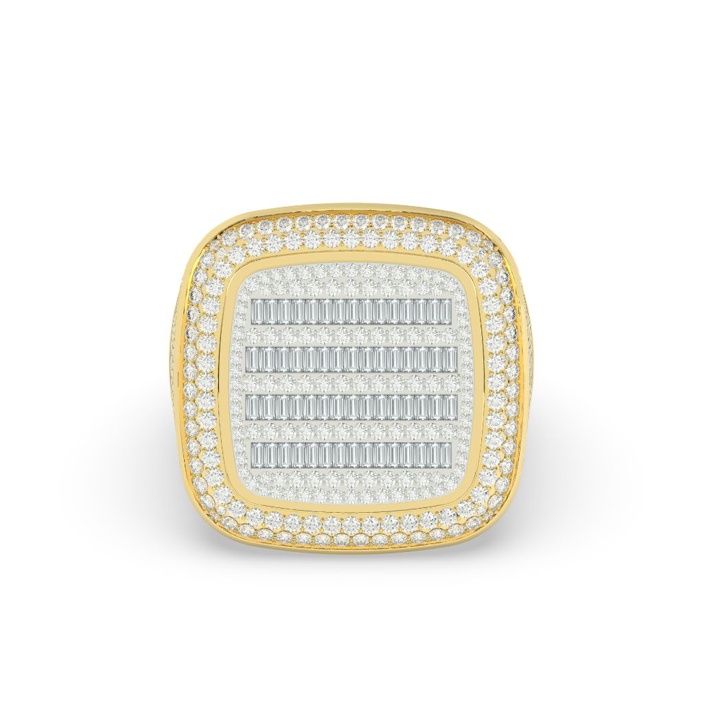 Square Frame Baguette Diamond Ring