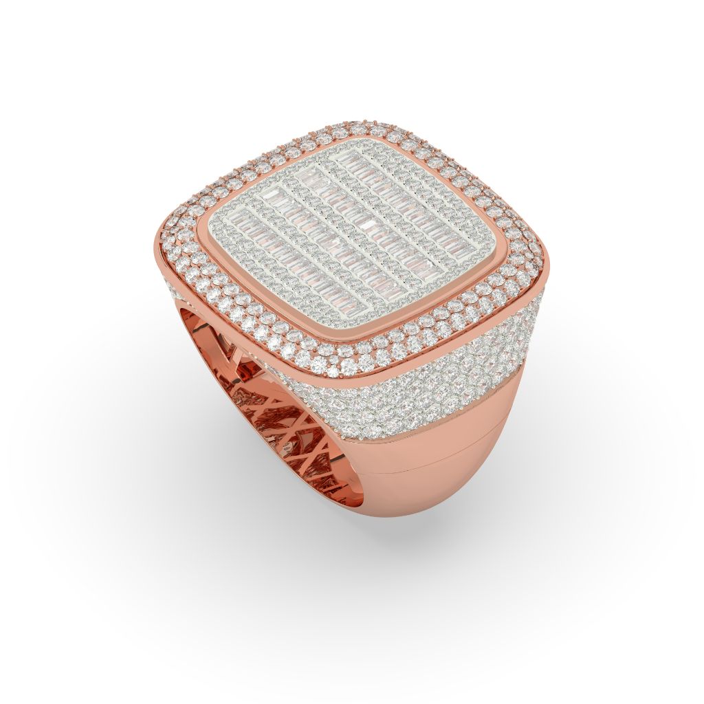 Square Frame Baguette Diamond Ring