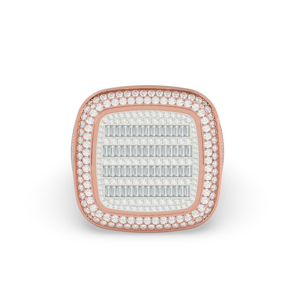 Square Frame Baguette Diamond Ring