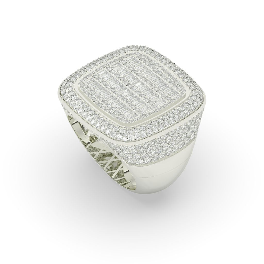 Square Frame Baguette Diamond Ring