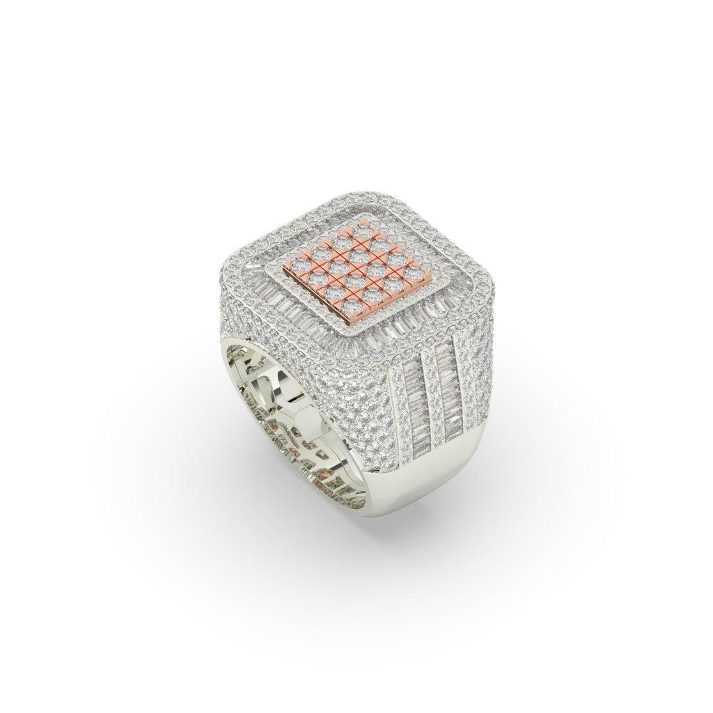 Two-Tone Crown Square Ice Ring