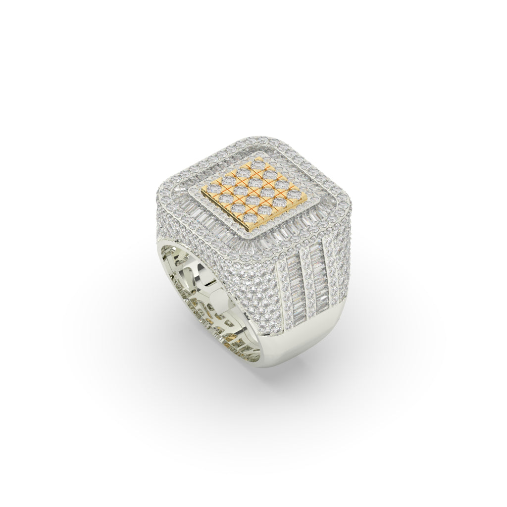 Two-Tone Crown Square Ice Ring