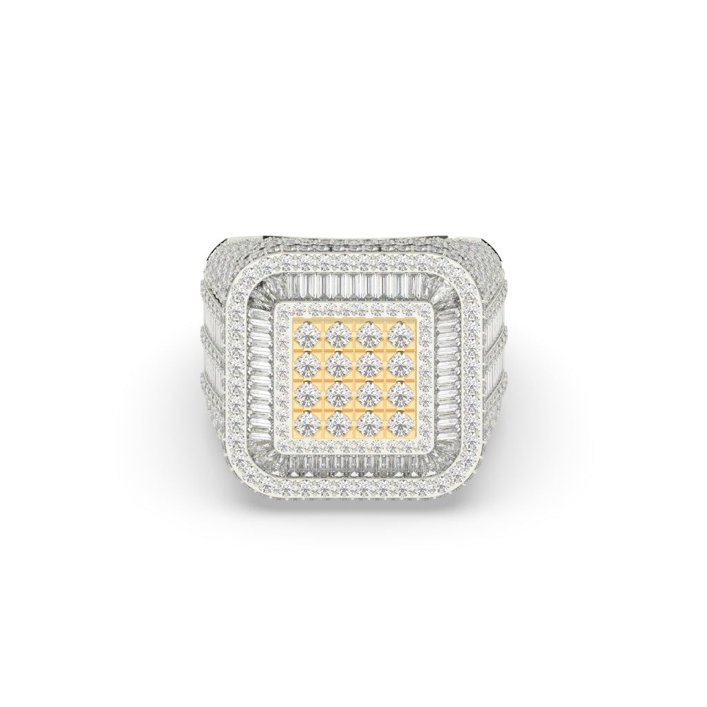 Two-Tone Crown Square Ice Ring