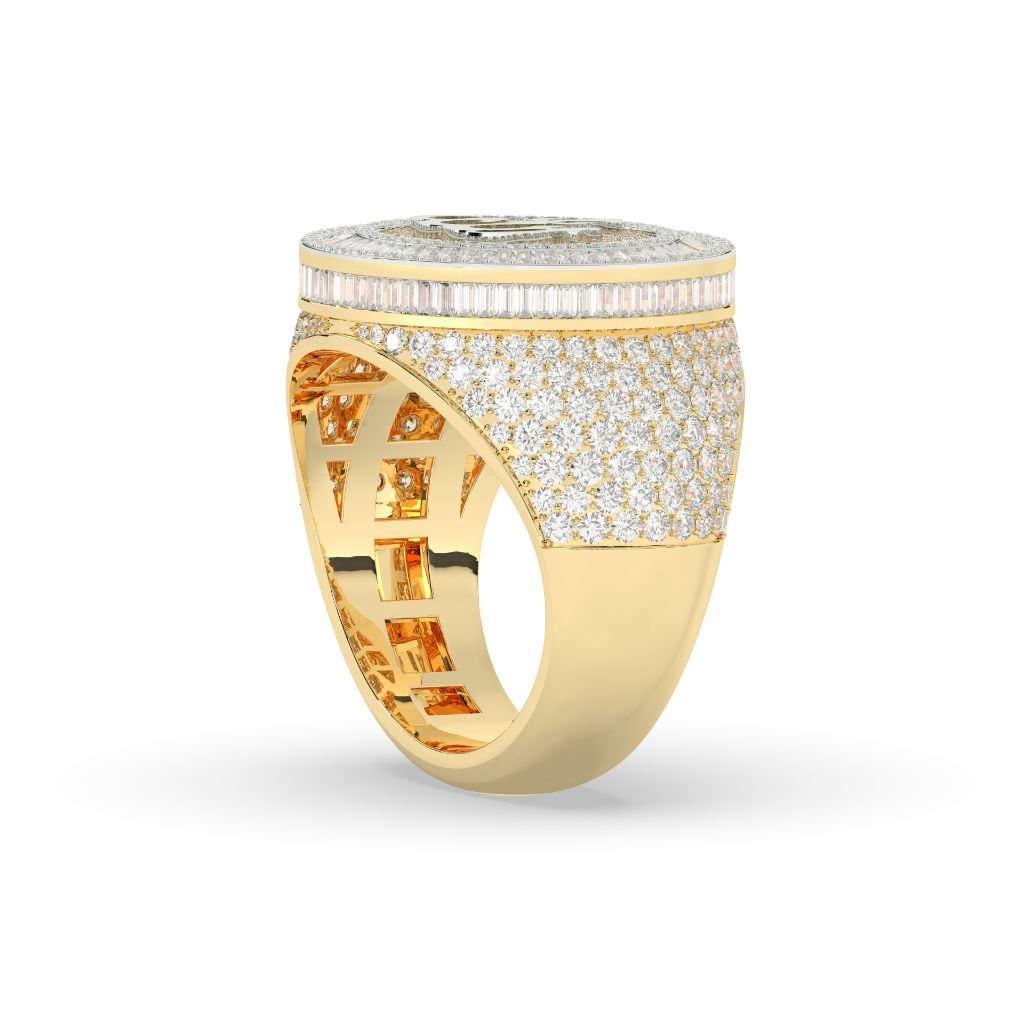 Allah Calligraphy Diamond Iced Ring