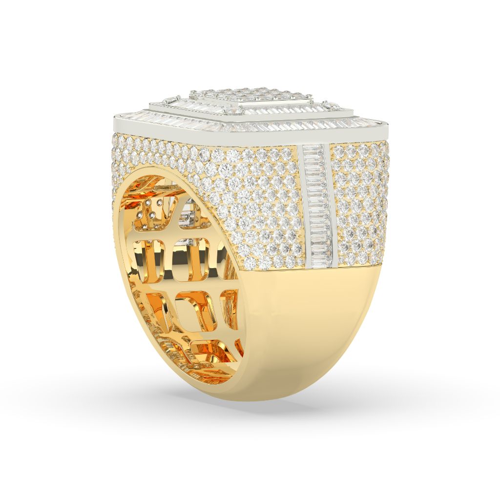 Layered Luxe Square Diamond Ring