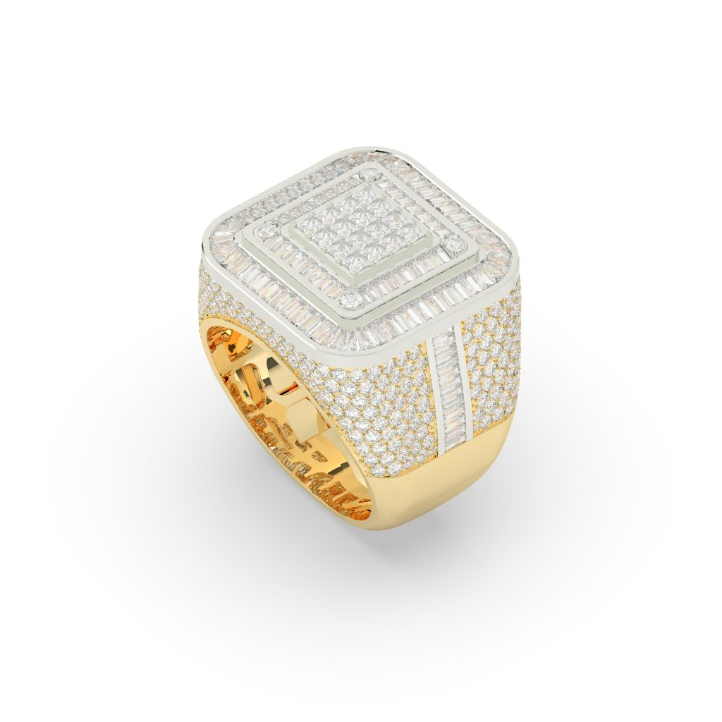 Layered Luxe Square Diamond Ring