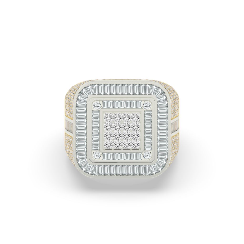 Layered Luxe Square Diamond Ring