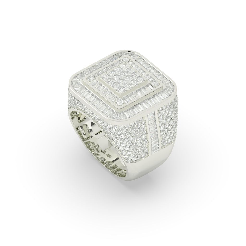 Layered Luxe Square Diamond Ring