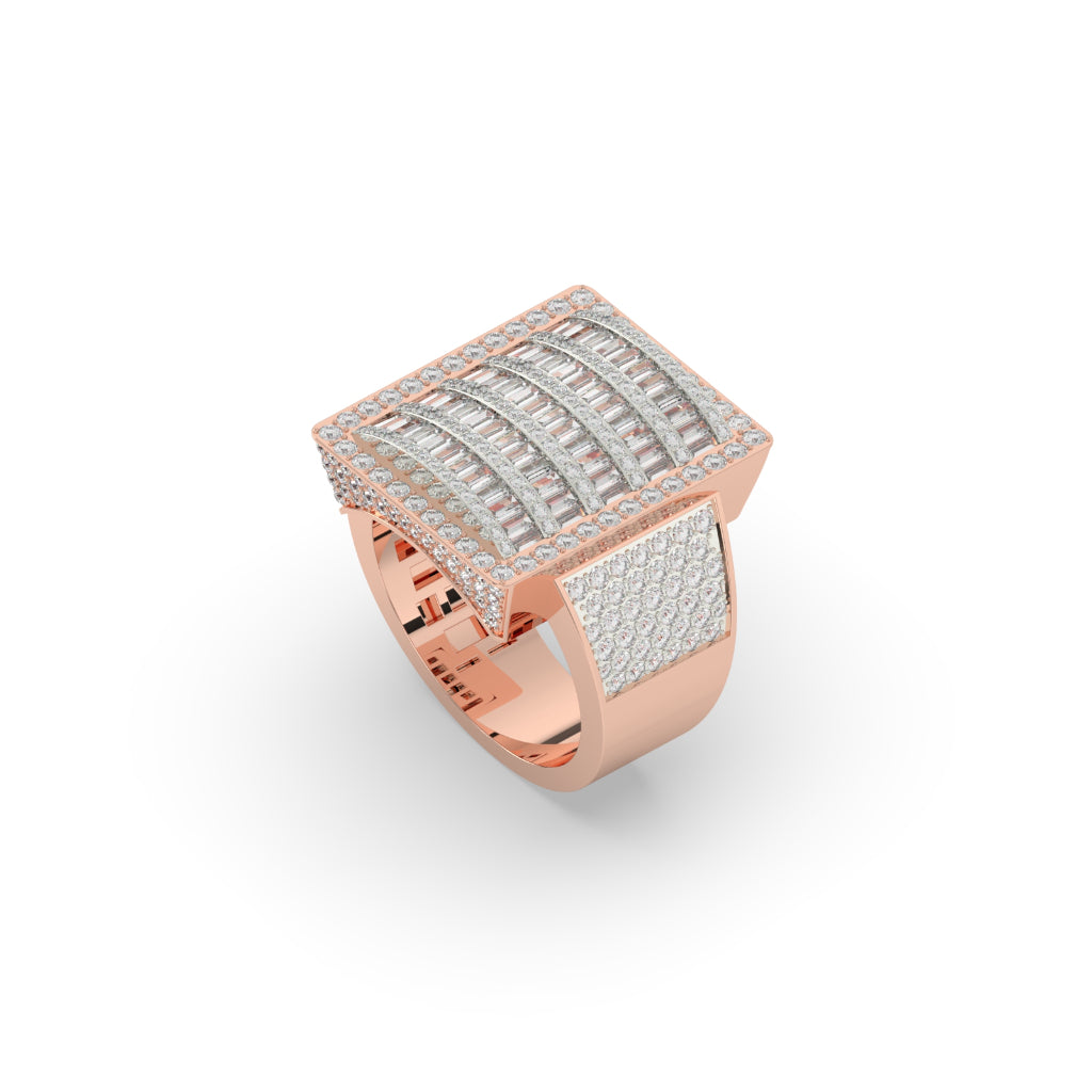 Baguette Brilliance Wide Gold Ring