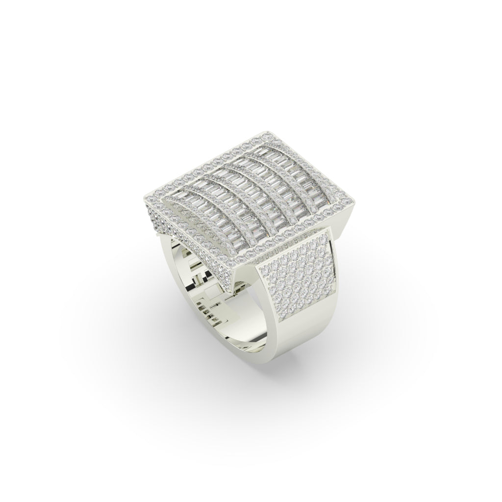 Baguette Brilliance Wide Gold Ring