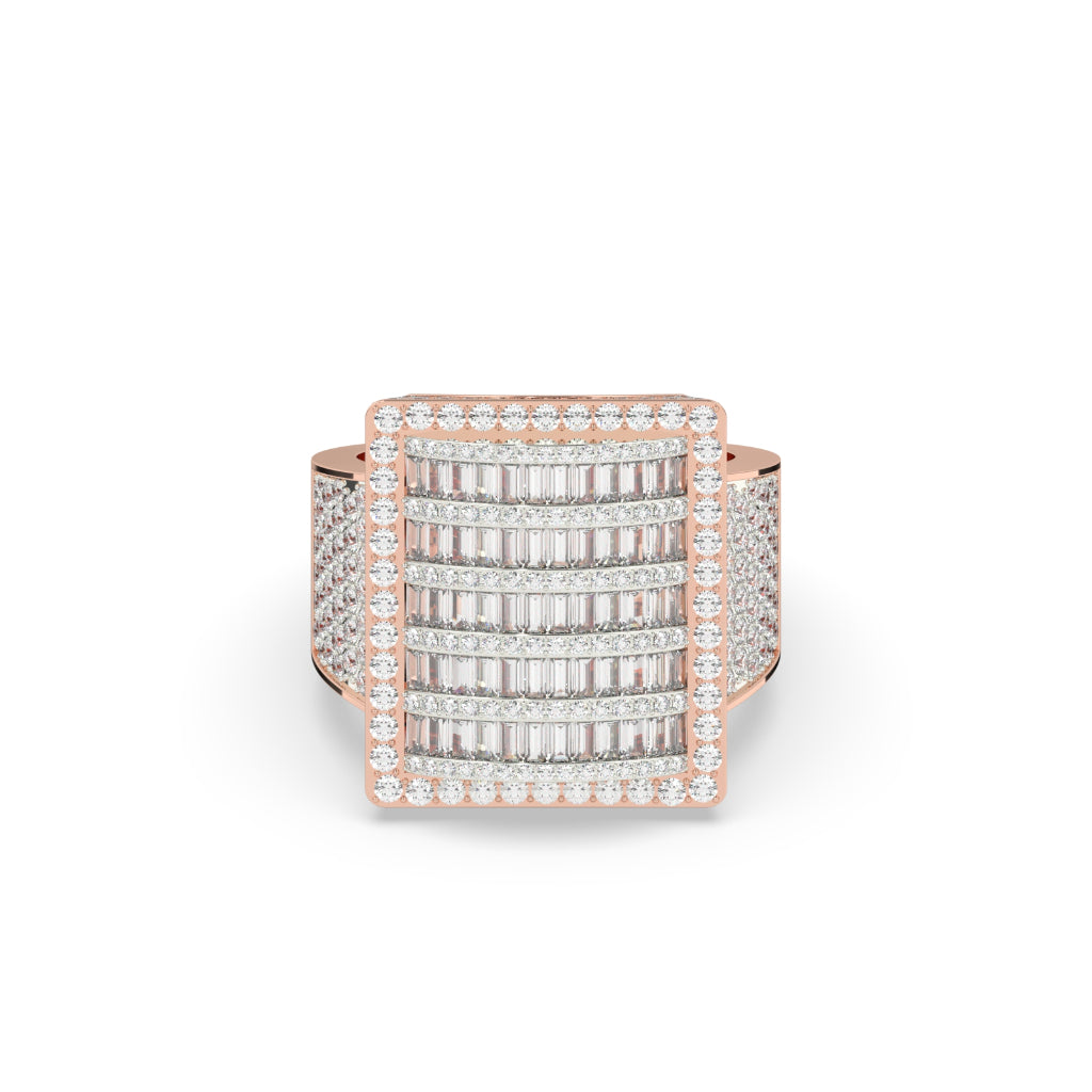 Baguette Brilliance Wide Gold Ring