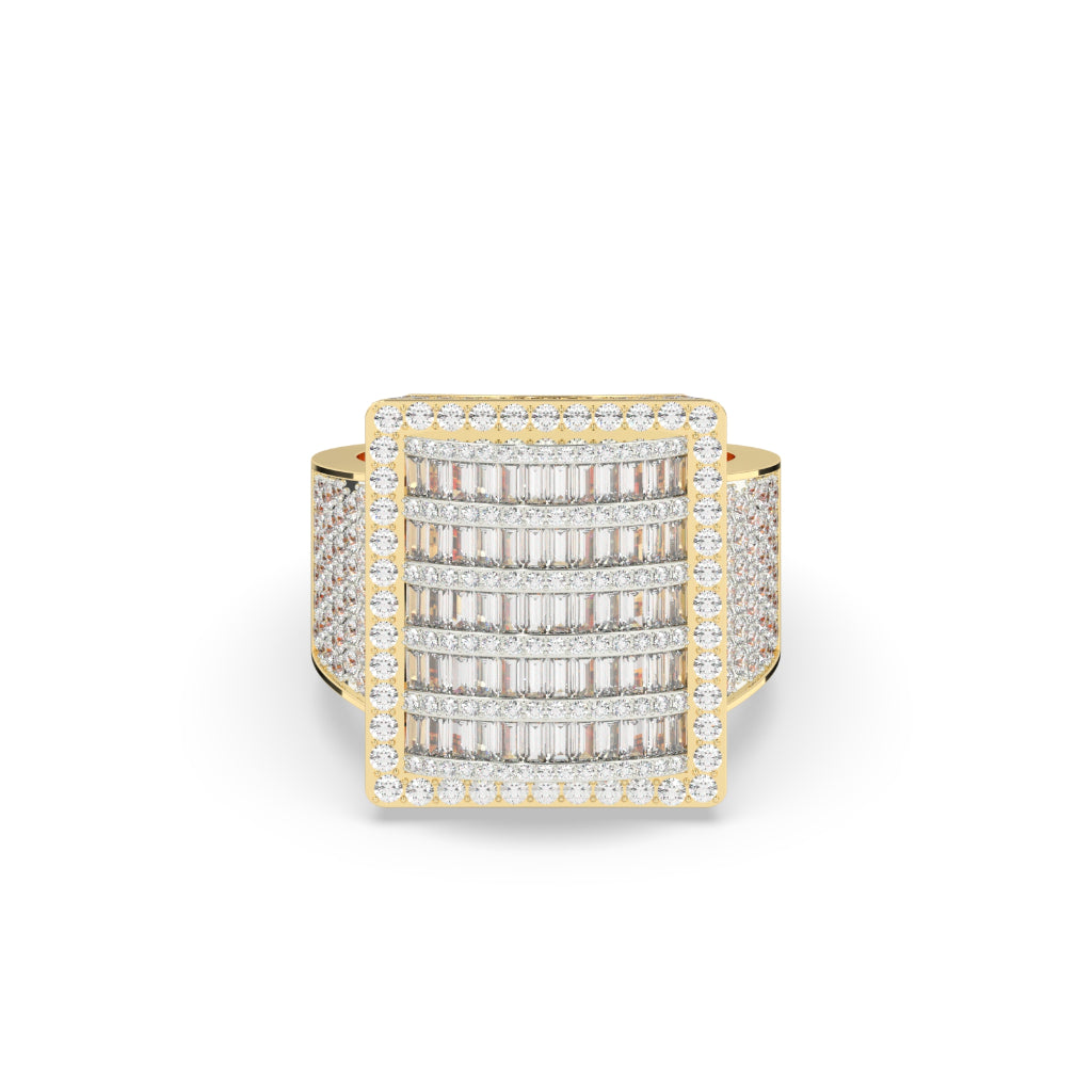 Baguette Brilliance Wide Gold Ring