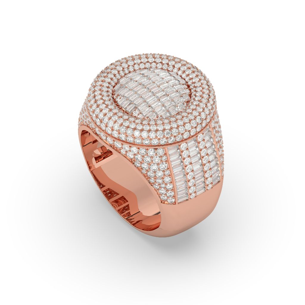 Baguette Frost Circle Crown Ring