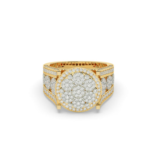 Golden Bloom Cluster Diamond Ring