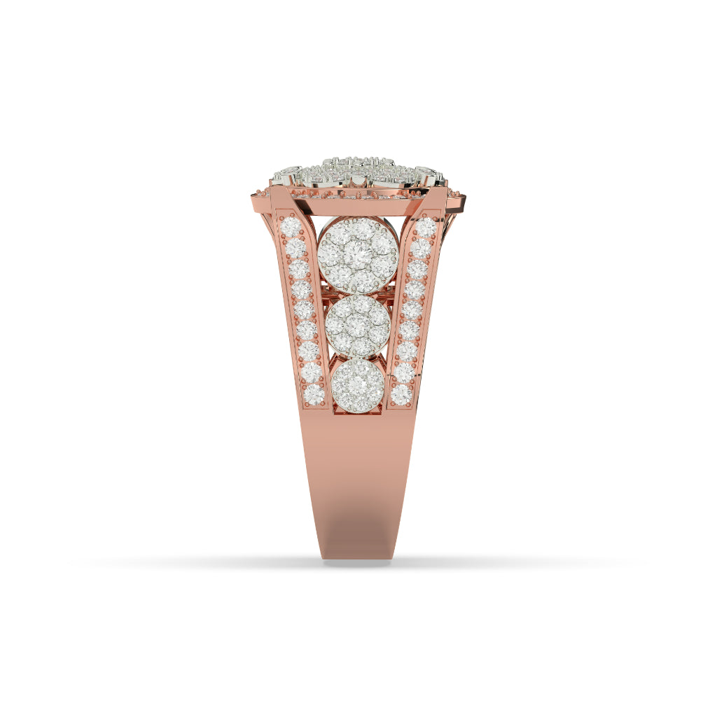 Golden Bloom Cluster Diamond Ring