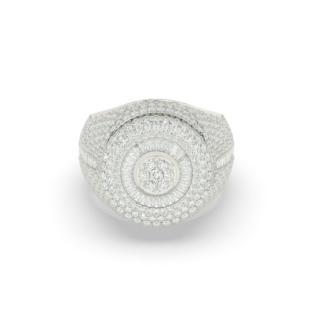 Triple Halo Radiant Circle Ring