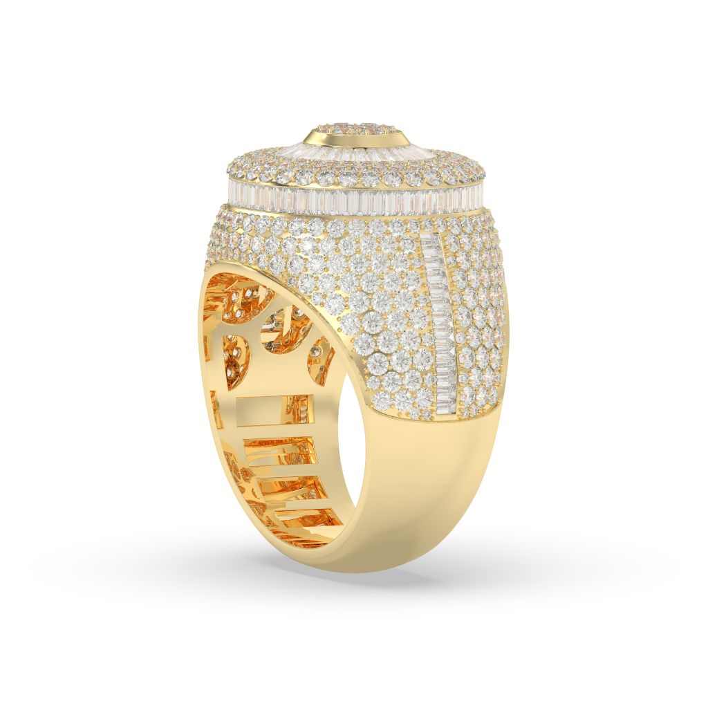 Triple Halo Radiant Circle Ring