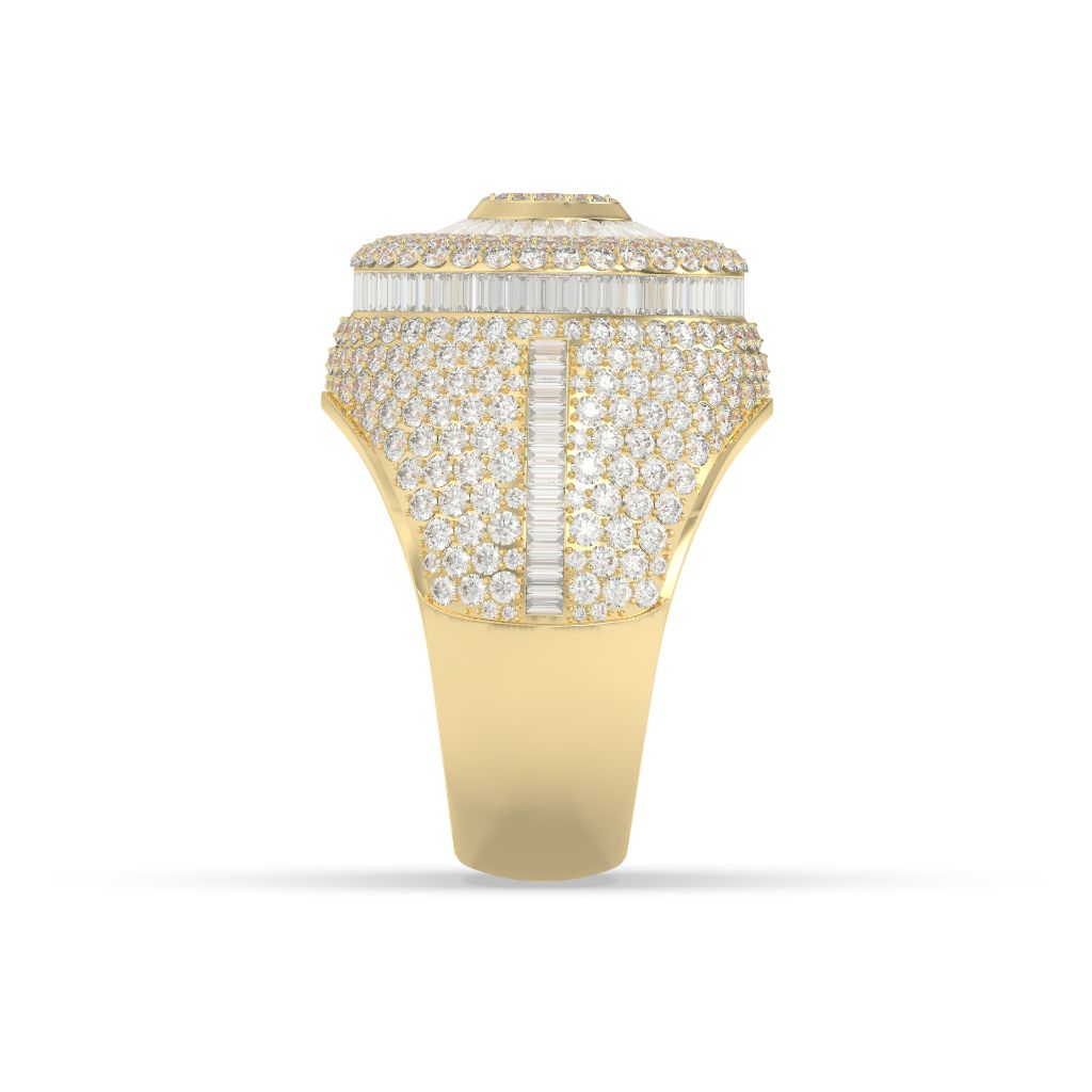 Triple Halo Radiant Circle Ring