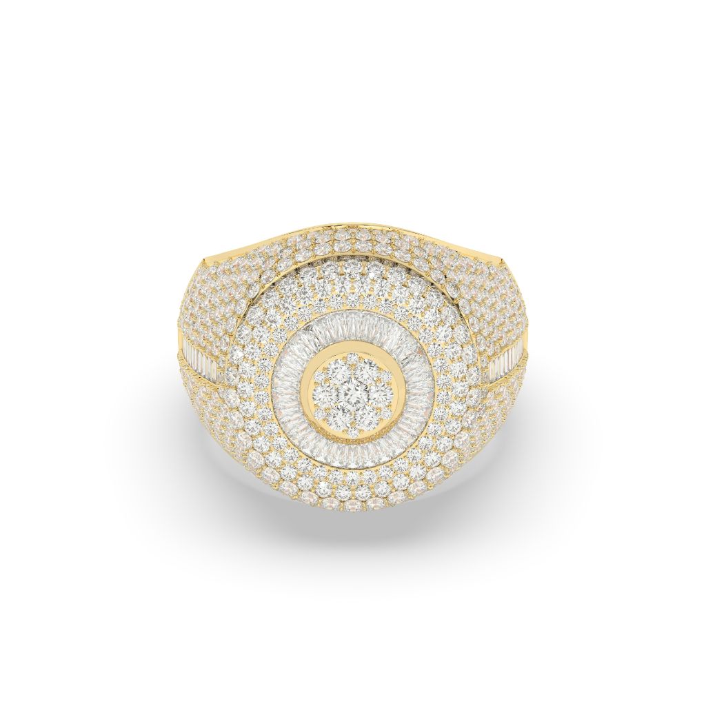 Triple Halo Radiant Circle Ring