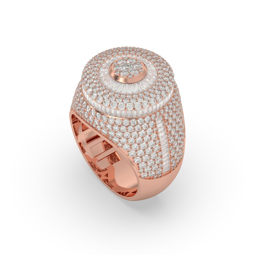 Triple Halo Radiant Circle Ring