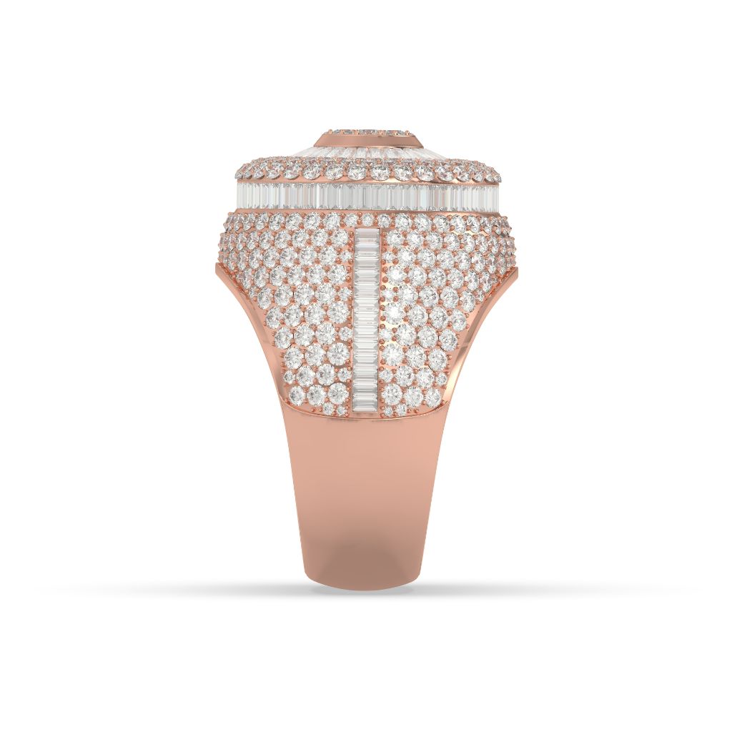 Triple Halo Radiant Circle Ring