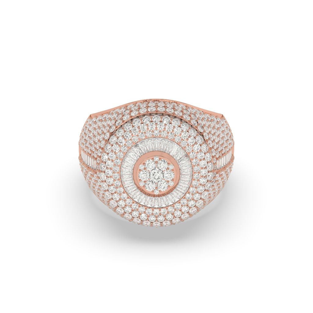 Triple Halo Radiant Circle Ring