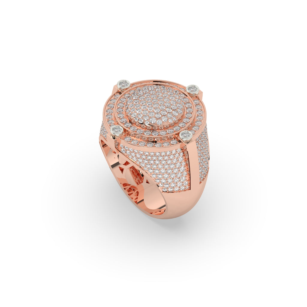 Radiant Round Diamond Dome Ring