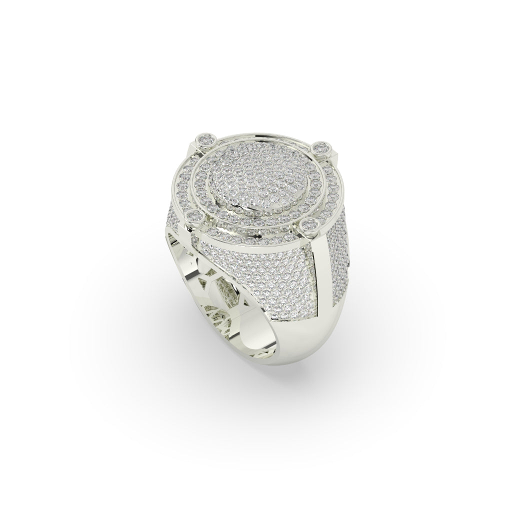 Radiant Round Diamond Dome Ring