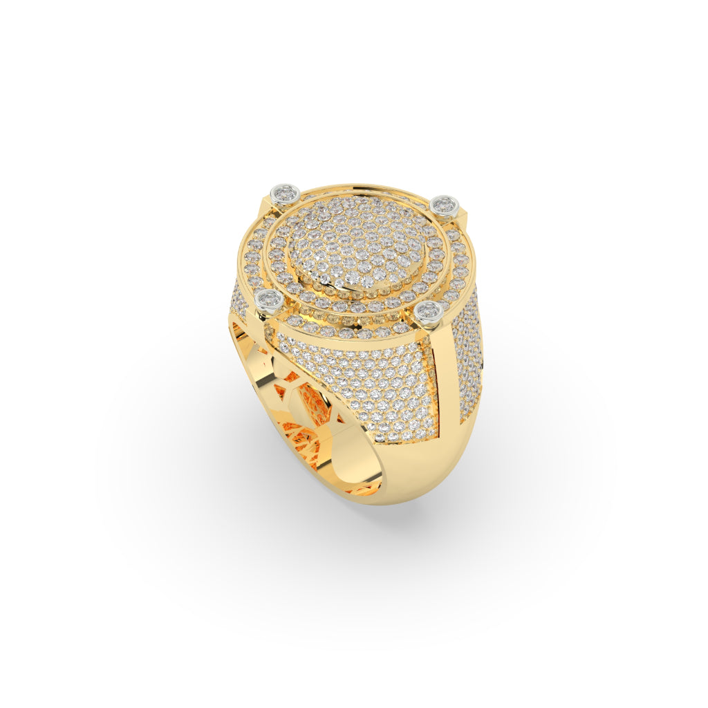 Radiant Round Diamond Dome Ring