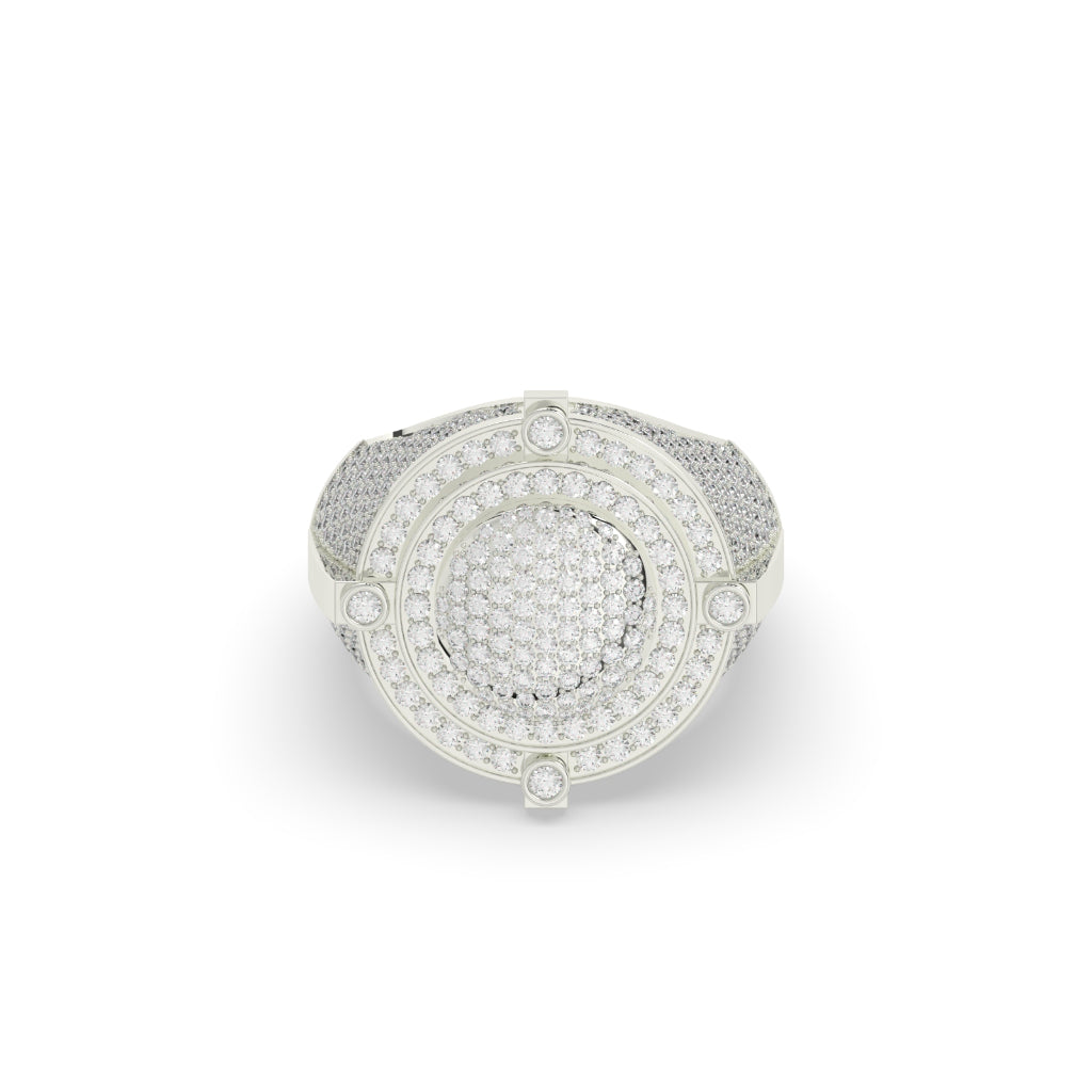 Radiant Round Diamond Dome Ring