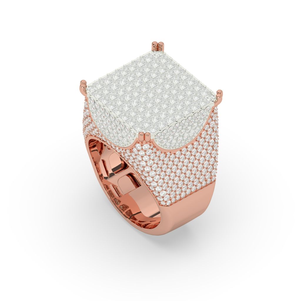 Iced Out Royal Square Ring