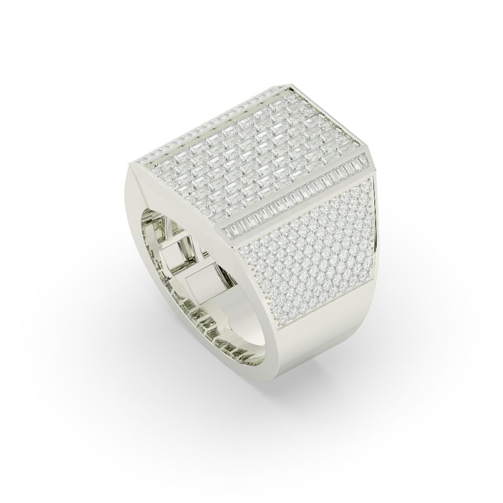 Square Baguette Diamond Gold Ring