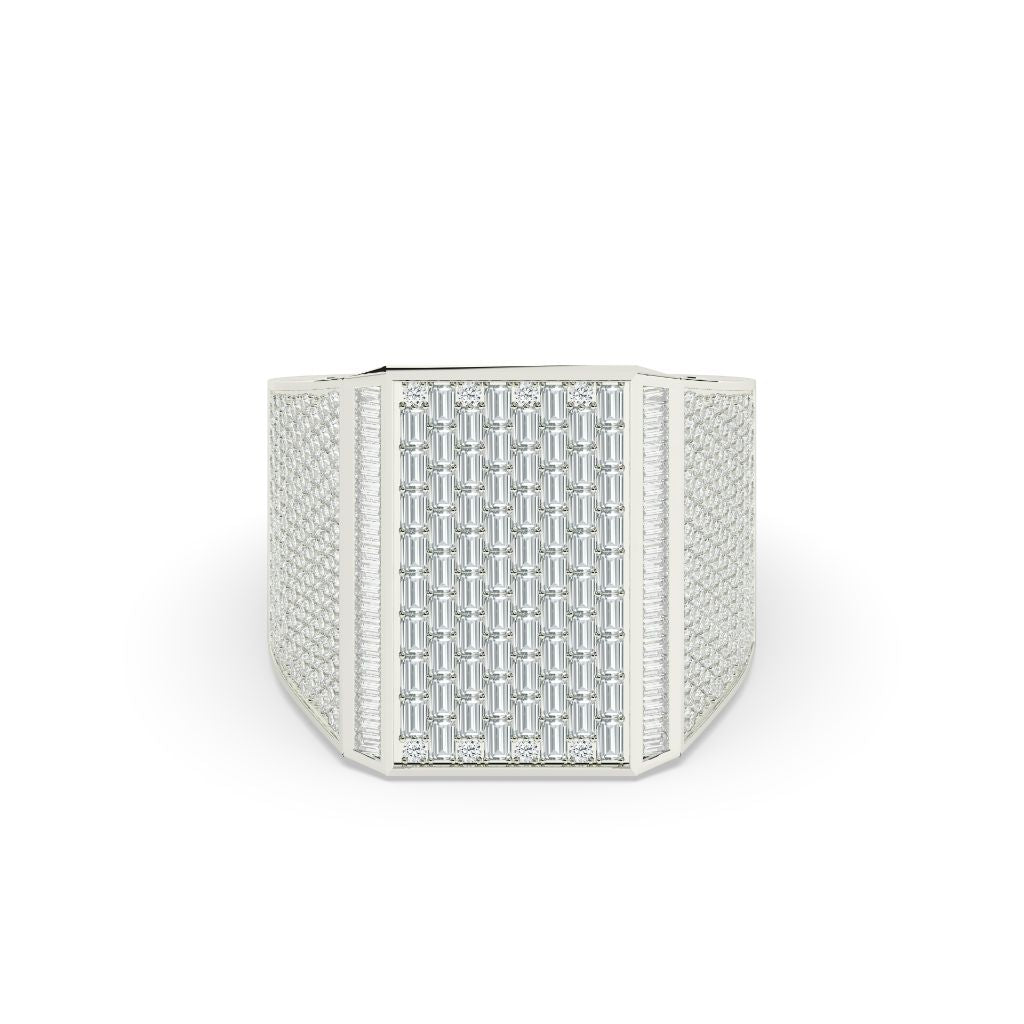 Square Baguette Diamond Gold Ring