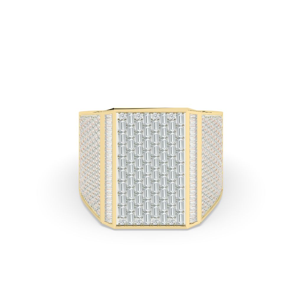 Square Baguette Diamond Gold Ring