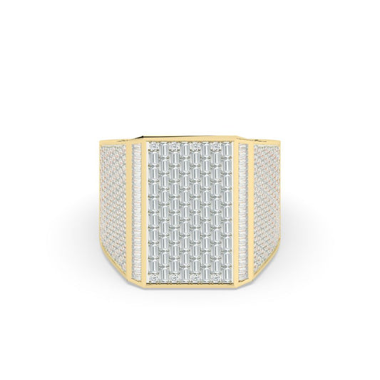 Square Baguette Diamond Gold Ring