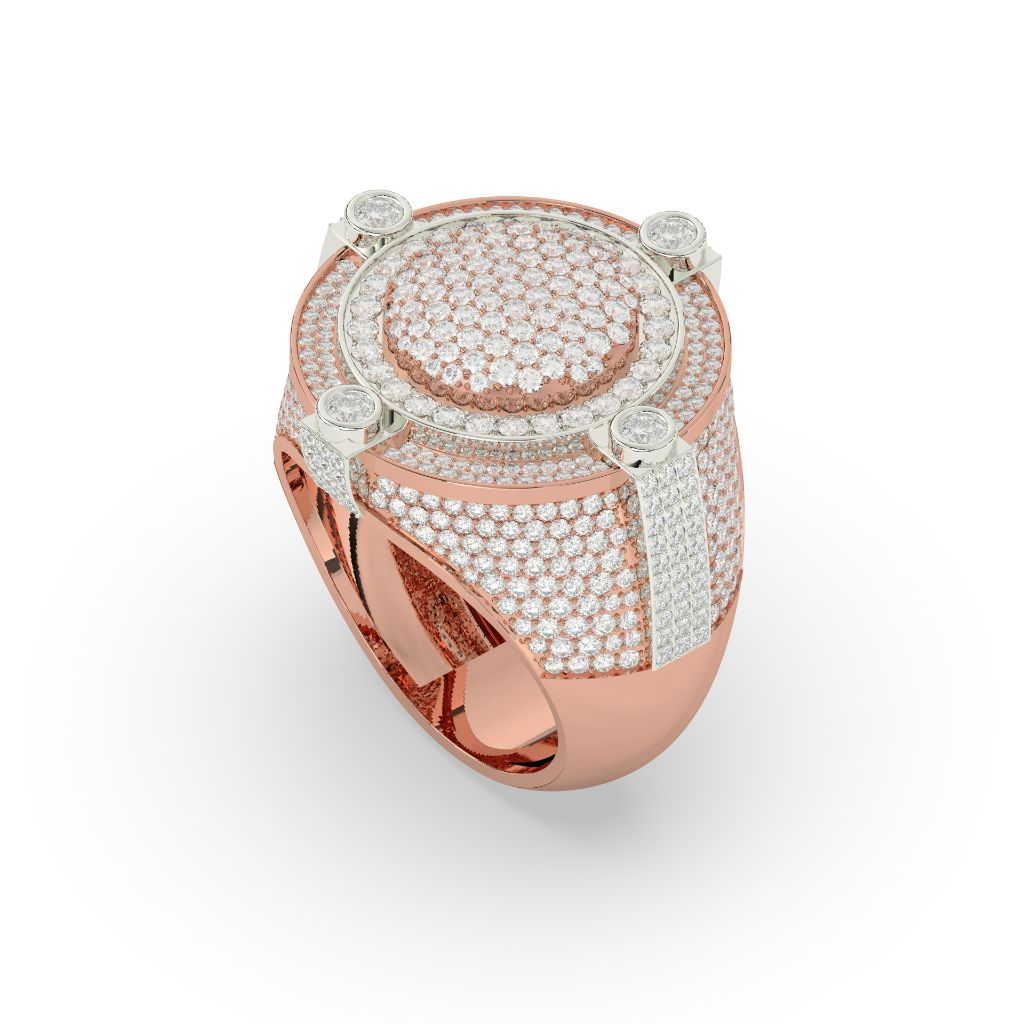 Royal Frosted Halo Gold Ring