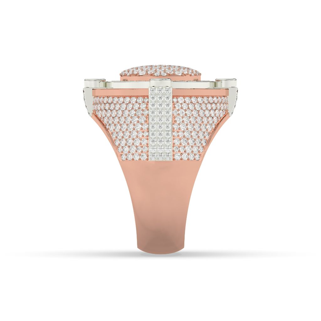 Royal Frosted Halo Gold Ring