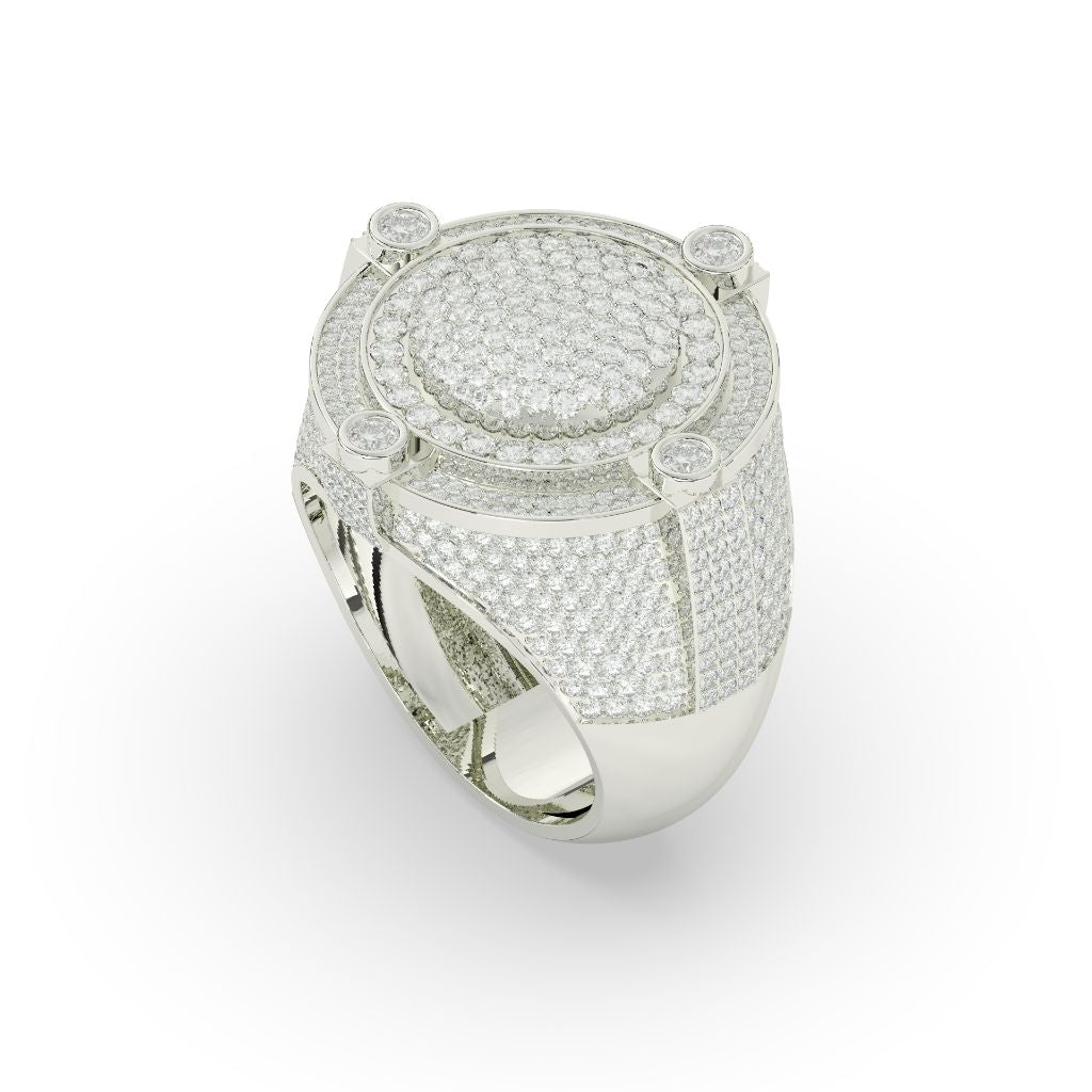 Royal Frosted Halo Gold Ring